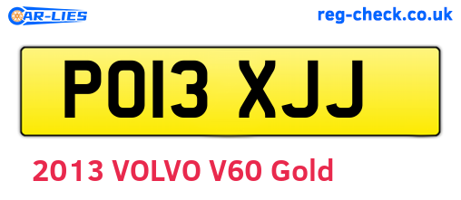 PO13XJJ are the vehicle registration plates.