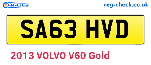 SA63HVD are the vehicle registration plates.