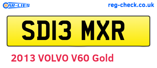 SD13MXR are the vehicle registration plates.