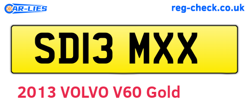 SD13MXX are the vehicle registration plates.