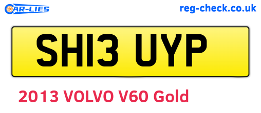 SH13UYP are the vehicle registration plates.