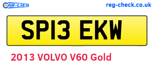 SP13EKW are the vehicle registration plates.