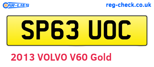 SP63UOC are the vehicle registration plates.