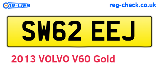 SW62EEJ are the vehicle registration plates.
