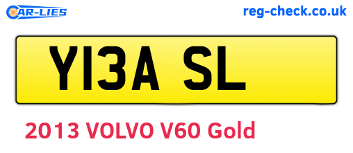 Y13ASL are the vehicle registration plates.