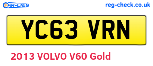 YC63VRN are the vehicle registration plates.