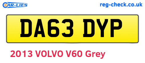 DA63DYP are the vehicle registration plates.