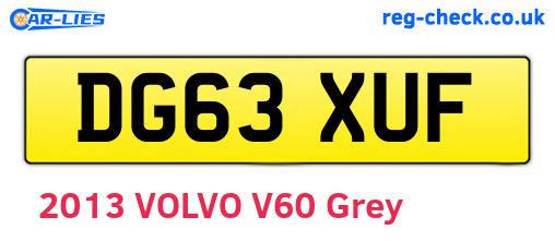 DG63XUF are the vehicle registration plates.