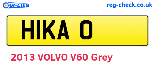 H1KAO are the vehicle registration plates.