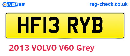 HF13RYB are the vehicle registration plates.