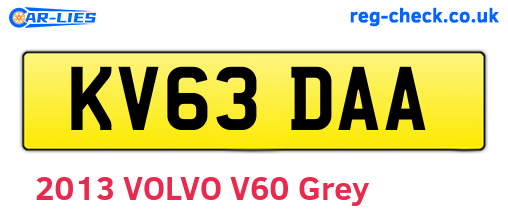 KV63DAA are the vehicle registration plates.