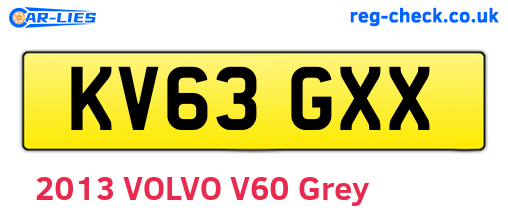 KV63GXX are the vehicle registration plates.