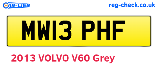 MW13PHF are the vehicle registration plates.