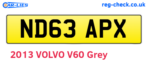 ND63APX are the vehicle registration plates.