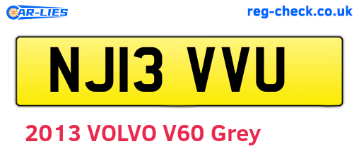 NJ13VVU are the vehicle registration plates.