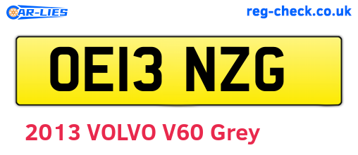 OE13NZG are the vehicle registration plates.