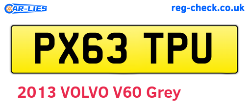 PX63TPU are the vehicle registration plates.