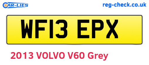 WF13EPX are the vehicle registration plates.