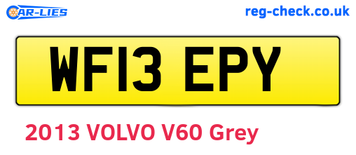 WF13EPY are the vehicle registration plates.