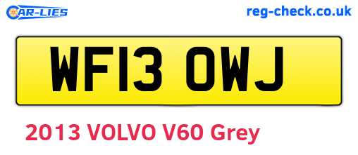 WF13OWJ are the vehicle registration plates.