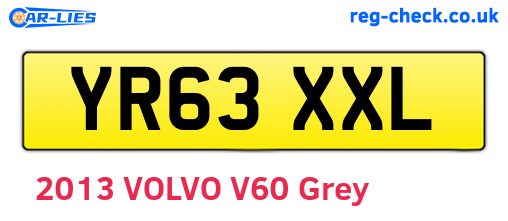 YR63XXL are the vehicle registration plates.