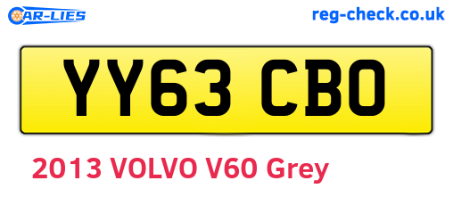 YY63CBO are the vehicle registration plates.