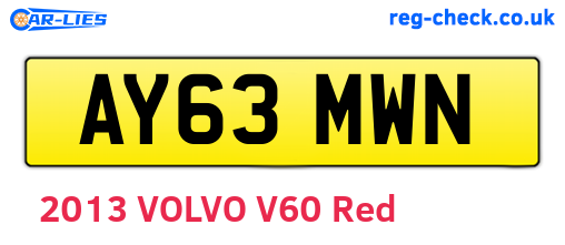 AY63MWN are the vehicle registration plates.
