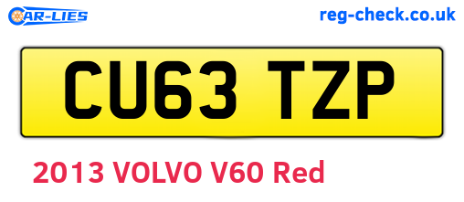 CU63TZP are the vehicle registration plates.