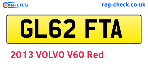 GL62FTA are the vehicle registration plates.