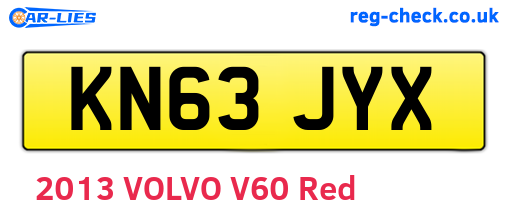 KN63JYX are the vehicle registration plates.