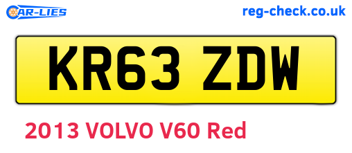 KR63ZDW are the vehicle registration plates.