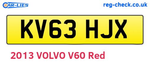 KV63HJX are the vehicle registration plates.