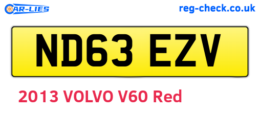 ND63EZV are the vehicle registration plates.