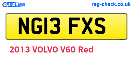 NG13FXS are the vehicle registration plates.