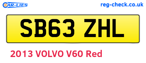 SB63ZHL are the vehicle registration plates.