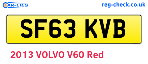 SF63KVB are the vehicle registration plates.
