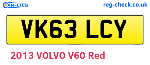 VK63LCY are the vehicle registration plates.