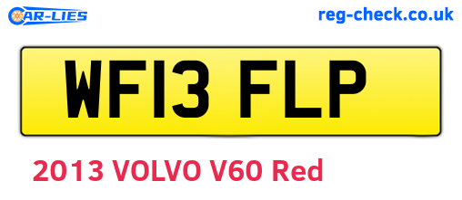 WF13FLP are the vehicle registration plates.