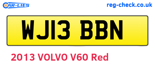 WJ13BBN are the vehicle registration plates.