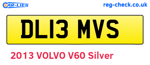DL13MVS are the vehicle registration plates.