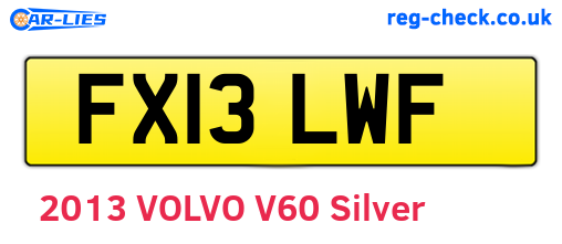 FX13LWF are the vehicle registration plates.