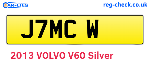 J7MCW are the vehicle registration plates.
