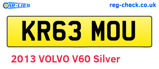 KR63MOU are the vehicle registration plates.