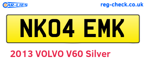 NK04EMK are the vehicle registration plates.