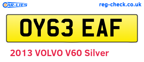 OY63EAF are the vehicle registration plates.