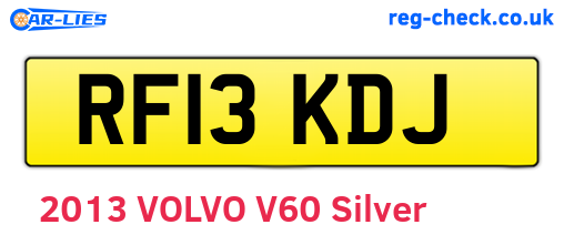 RF13KDJ are the vehicle registration plates.