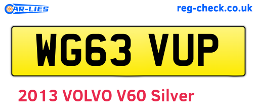 WG63VUP are the vehicle registration plates.