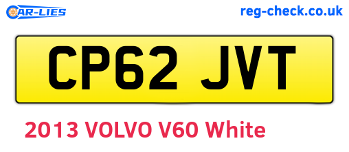 CP62JVT are the vehicle registration plates.