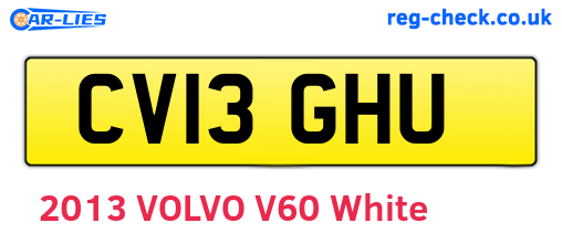 CV13GHU are the vehicle registration plates.