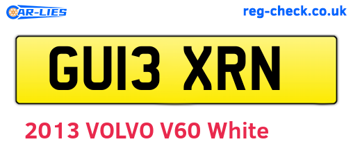 GU13XRN are the vehicle registration plates.